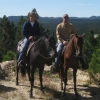 Tom and Danielle, trail riding in beautiful country